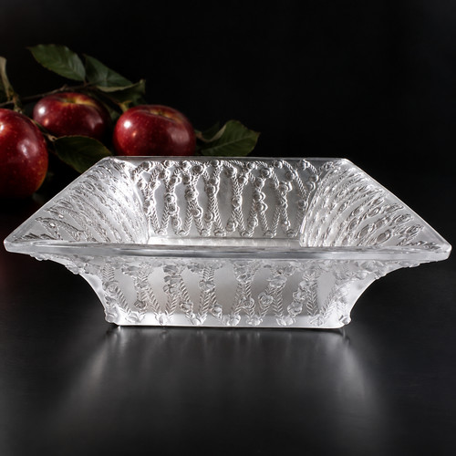 Lalique glass square bowl - square,
