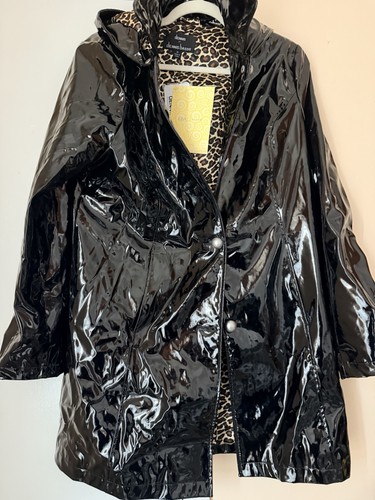 Black glossy shiny pvc patent - black,