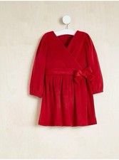Billie Faiers George Girls Velvet Knee Dress Red Colour Age 6-7 Years