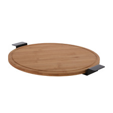 Bamboo Lazy Susan 40cm Rotating Turntable with Handles for Dining and Organizing