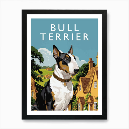 English bull terrier art print - english,