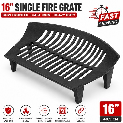 Cast iron fire grate - 16",