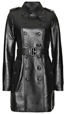 Womens Steampunk Style Winter Coat Gothic Matrix Trench Real Leather Casual Coat