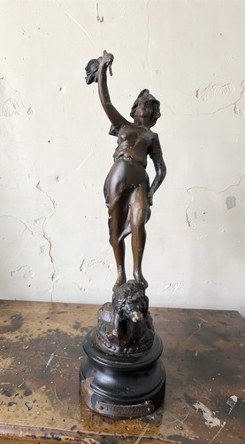 Antique asco spelter statue - statue, le