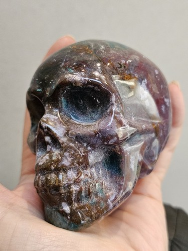 Large polychrome jasper skull - large,