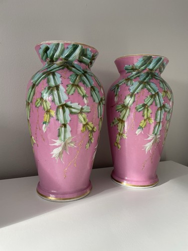 Vintage pair pink - pair, chinoiserie