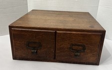 Antique 2-Drawer Oak Wood