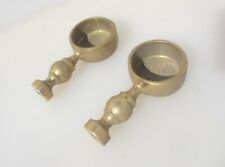 Vintage Brass Curtain Pole? Holders Brackets Old Hangers Hooks Towel Airer