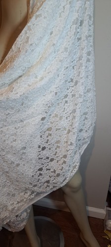 White stretch lace fabric - white,
