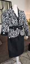 12, Sonia Pena, Black White Zebra Polka Dot, Bow, Knee Length Dress, Jacket Set