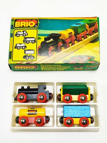 1980 brio train set wooden - set,