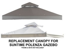 SunTime Polenza Gazebo REPLACEMENT CANOPY 2.5m Grey or Cream
