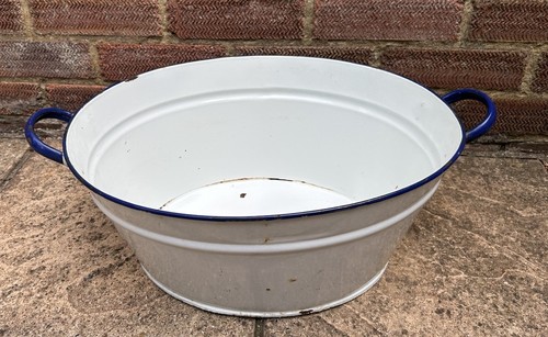 Large enamelled tin - large, tub