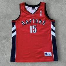 Vintage Toronto Raptors #15 Garbajosa Champion Jersey XL Red Made in Italy NBA 