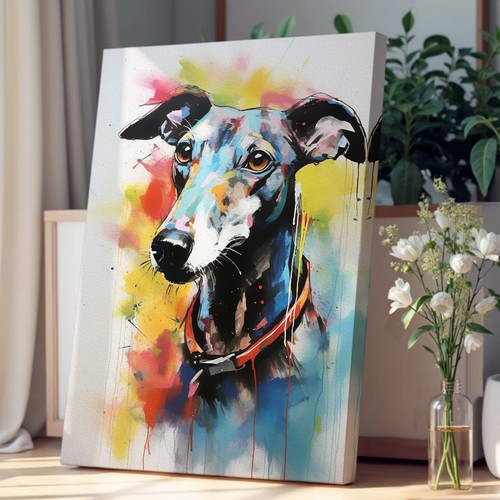 Greyhound gestural canvas wall - greyhound,
