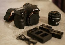 sony a77 digital camera with 50mm f/1.8 lens