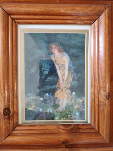 Vintage fairy print framed - print,