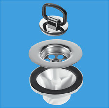 BSW6CP2H Belfast Butler Sink Waste For Weir Overflow Style Sinks + Chrome Plug