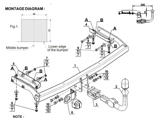 Detachable tow bar for - bar, nissan
