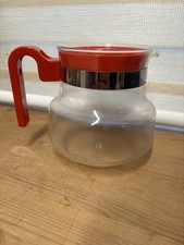 French Vintage Red & Glass PYREX Coffee Pot Teapot 1970s Retro Kitchenalia Rare