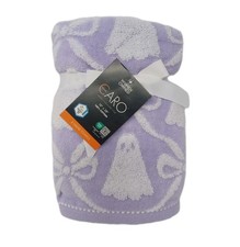 CARO Home Halloween 2025 GHOST BOW Light Purple White Hand Towel Set of 2 NEW