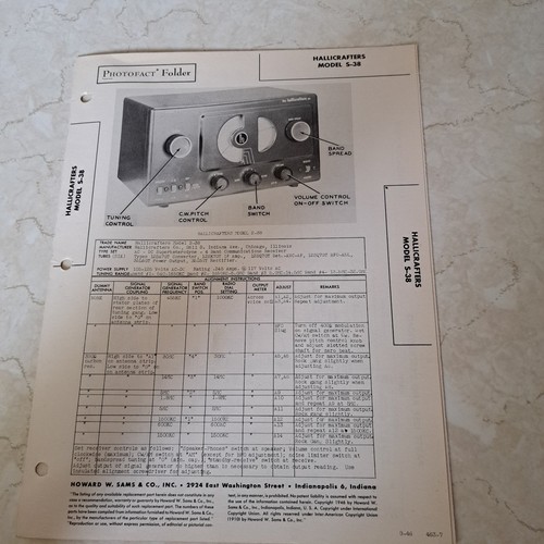 Hallicrafters manual - hallicrafters, s-38