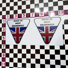 2 x Small Made in West Bromwich White Sticker - Jensen Interceptor Healey P1800