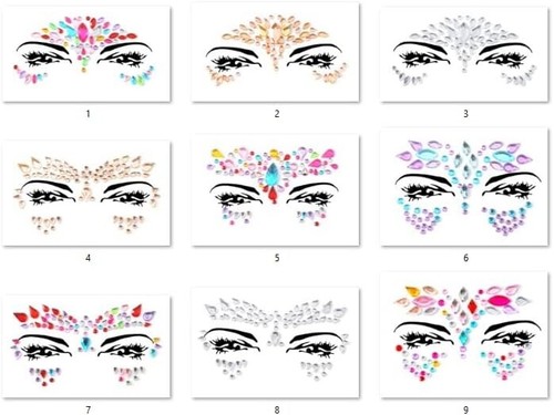 Pcs face gems - 9,