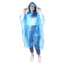 6x Disposable Emergency Raincoat Waterproof Poncho Rain Festivals Camping Hiking