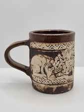 Quantock Design Pottery Lion Tankard Mug Hand Thrown English Rare Vintage VGC