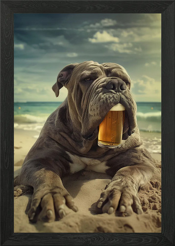 Neapolitan mastiff beer framed - beer,
