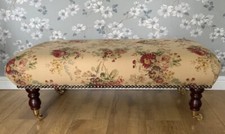 A new footstool in Laura Ashley Stowe gold fabric