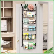 4/6 Tier Metal Over Door Hanging Kitchen Bathroom Storage Rack Spice Shelves UK