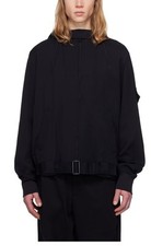 Y-3 Black Twill Hooded Jacket Size L RRP £300 