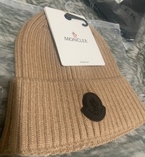 Moncler Beanie Hat Unisex Wooly Hat Winter Hat Brown