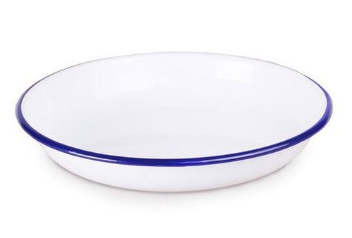Enamel rice plate - white, pasta