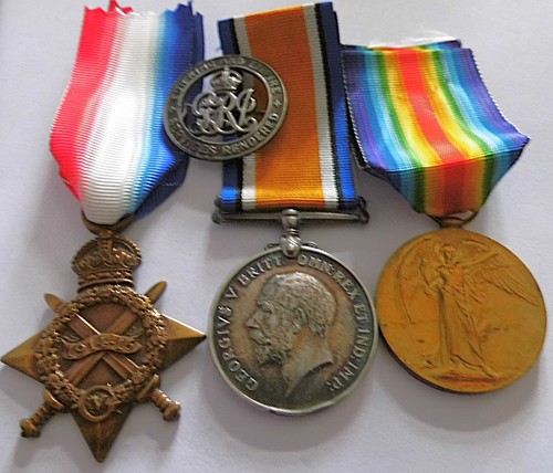 Ww1 trio medals war badge - trio, &