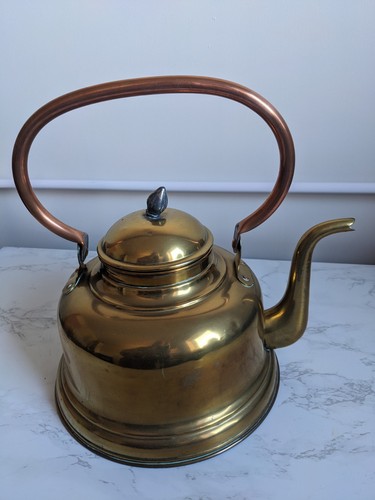 Victorian brass tea - brass, kettle