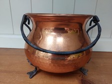Antique copper cauldron pot