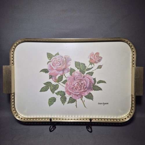 Large vintage floral serving - large,