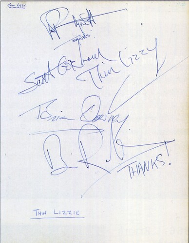 Thin lizzy signed notebook - thin,