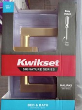 Kwikset Signature Series Halifax Satin Brass Bed & Bath Knob Easy Install