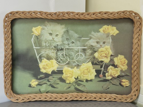 Vintage kitten serving tray - serving,