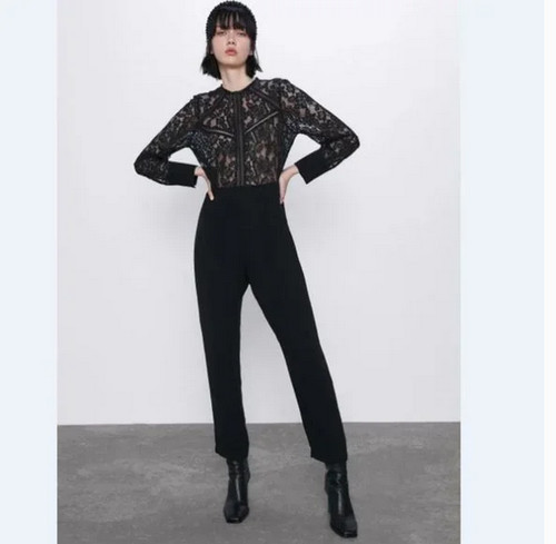 Zara black jumpsuit with - , lace