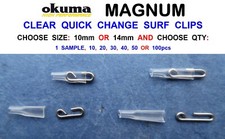 CLEAR OKUMA QUICK CHANGE SURF CLIPS SEA FISHING LINE BRAID RIG SNAP FAST LINKS