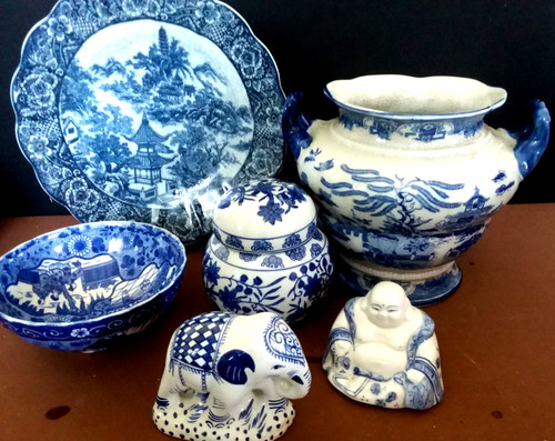 Job lot blue white - job, ginger