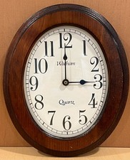 Waltham Quartz Wall Clock Wood Frame 11.5x9.5” Numerals Made In USA