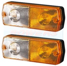 2x UNIVERSAL TRACTOR/TRAILER FRONT COMBINATION SIDE LIGHT/INDICATOR LIGHTS/LAMPS