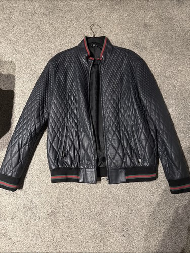 Men gucci leather bomber - men’s,