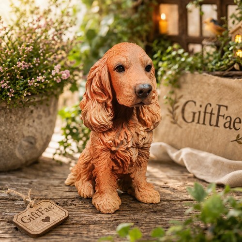 Golden red cocker spaniel dog - golden,